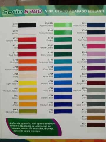 VINIL LG SERIE 6700  60 CM  BRILLANTE  6 AÑOS DE GARANTIA  IDEAL PARA STANDS DISPLAYS ROTULOS DECORACIONES CAJAS DE LUZ Y PUNTO DE VENTA  $ 60.00 M.N. EL METRO
